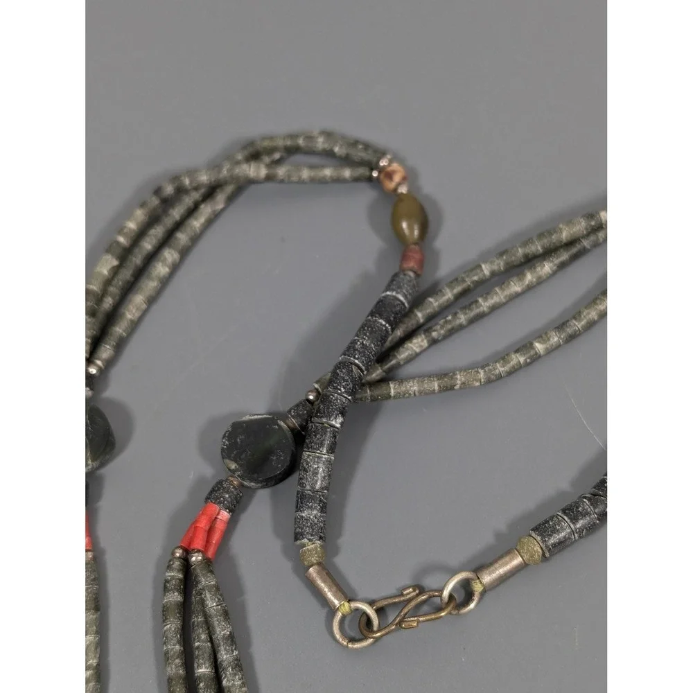 Boho‎ Tassel Necklace Stone Look Beads Red Black Tribal Statement 18